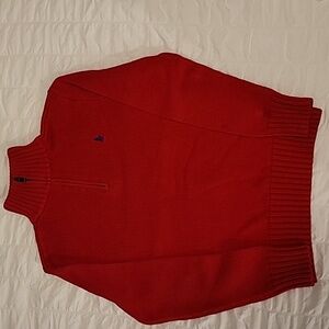 Boy's Polo Ralph Lauren Quarter-Zip Red Long Sleeve Sweater Size M 10-12